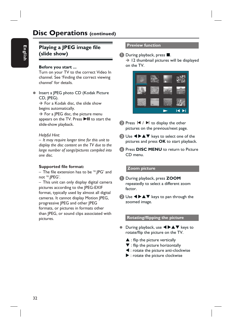 Disc operations | Philips HTS3548W User Manual | Page 32 / 55