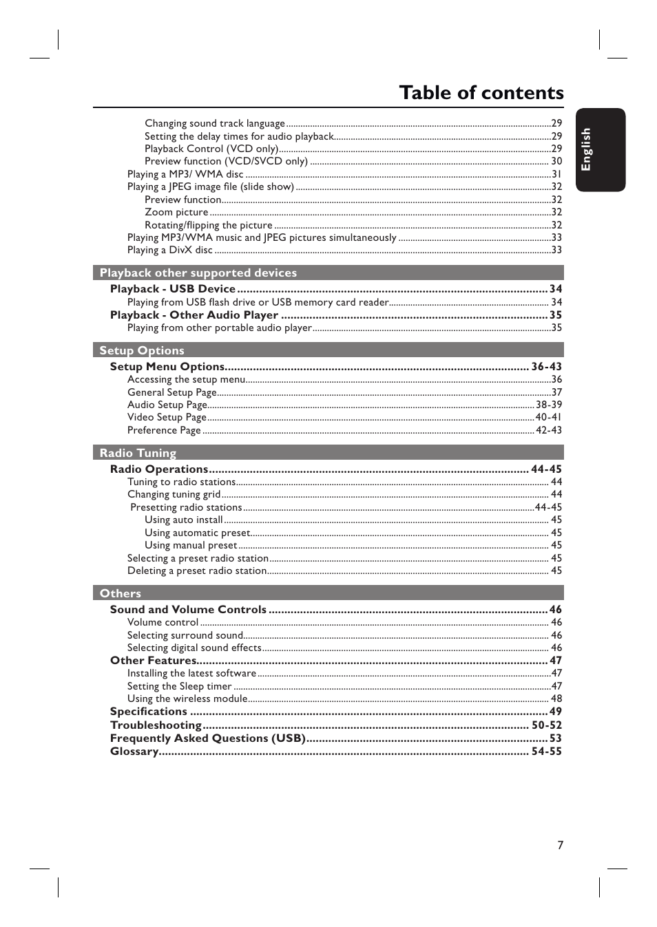 Philips HTS3548W User Manual | Page 7 / 55