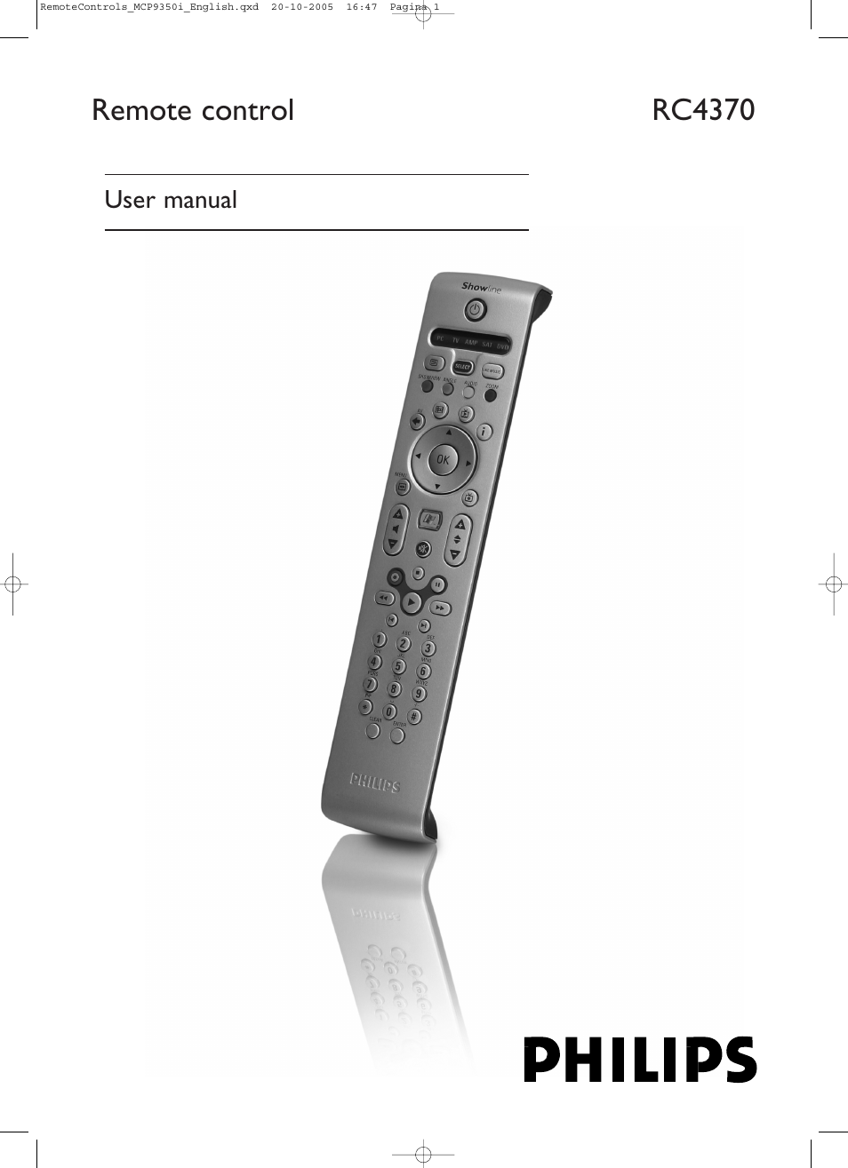Philips RC4370 User Manual | 20 pages