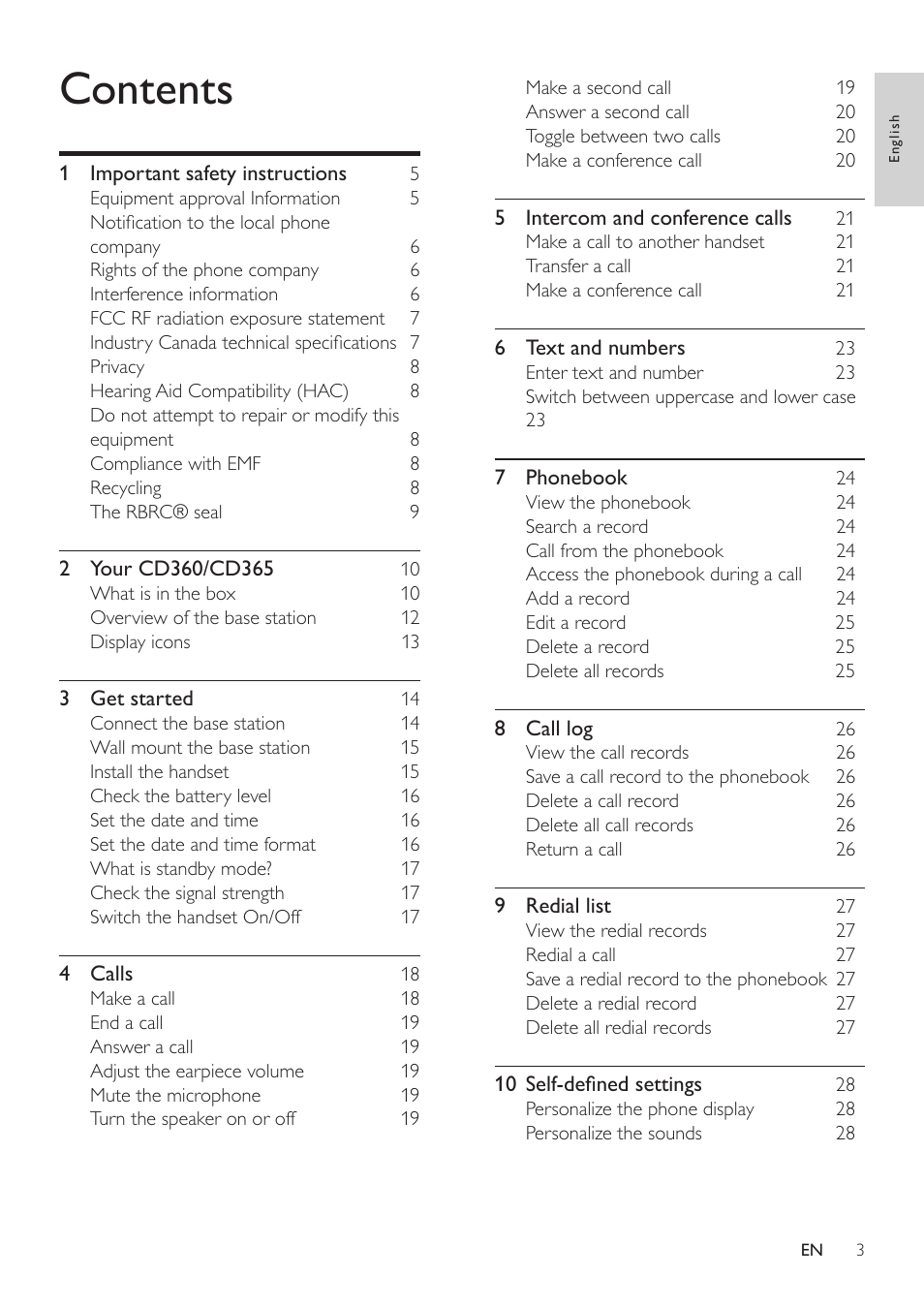 Philips CD360 User Manual | Page 3 / 44