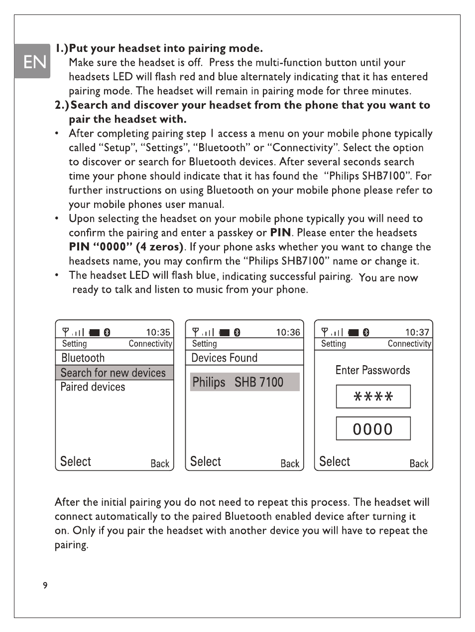 Back | Philips SHB7100/7102/7103 User Manual | Page 11 / 53