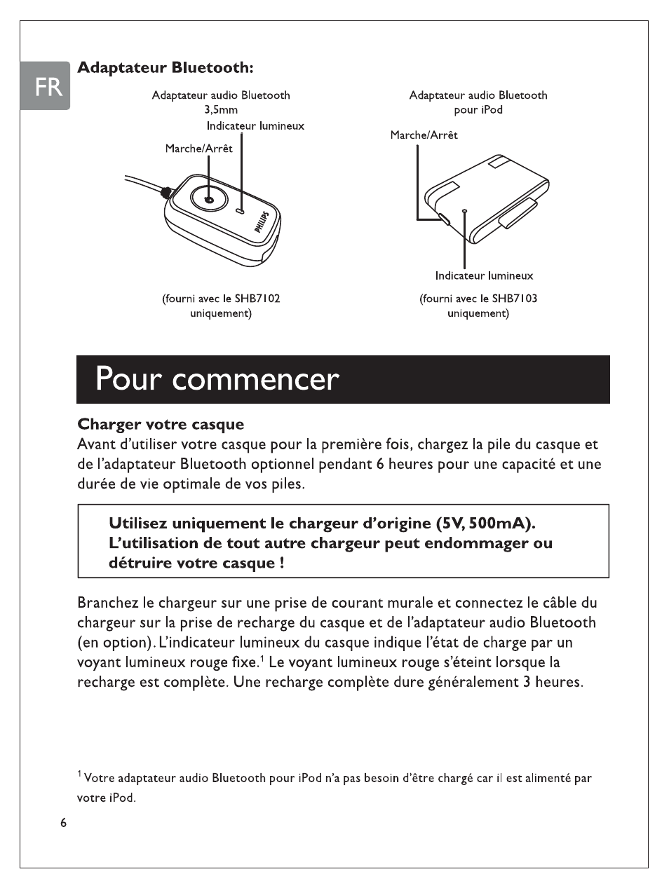 Pour commencer | Philips SHB7100/7102/7103 User Manual | Page 25 / 53