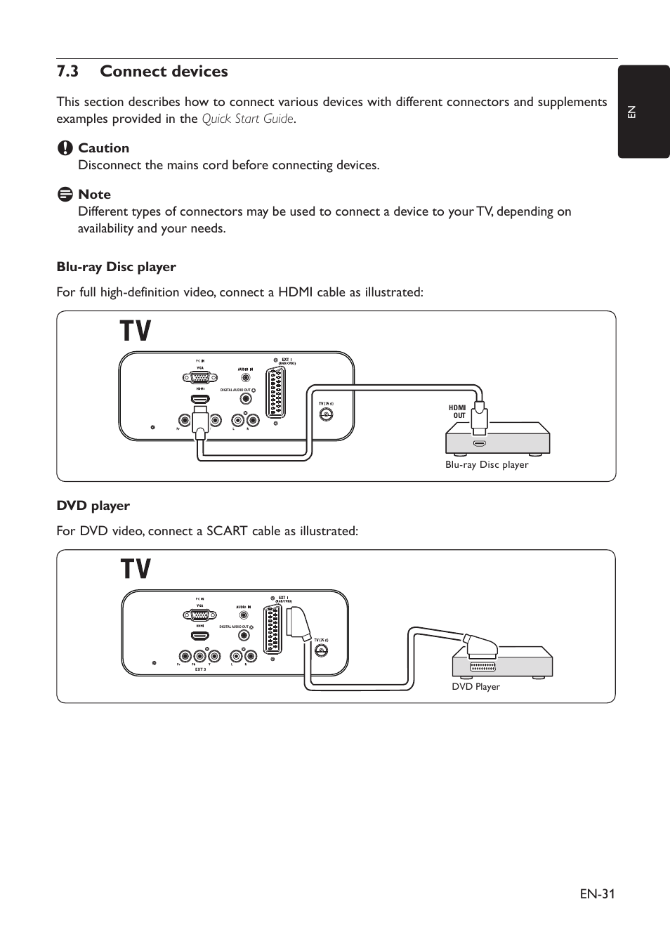 7�3 connect devices | Philips 19HFL3330D/10 User Manual | Page 42 / 56
