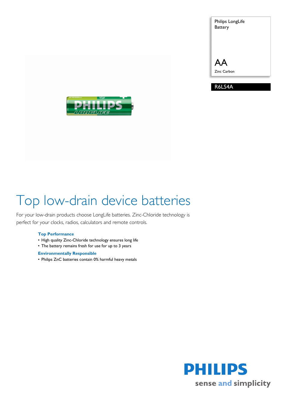 Philips R6LS4A User Manual | 2 pages