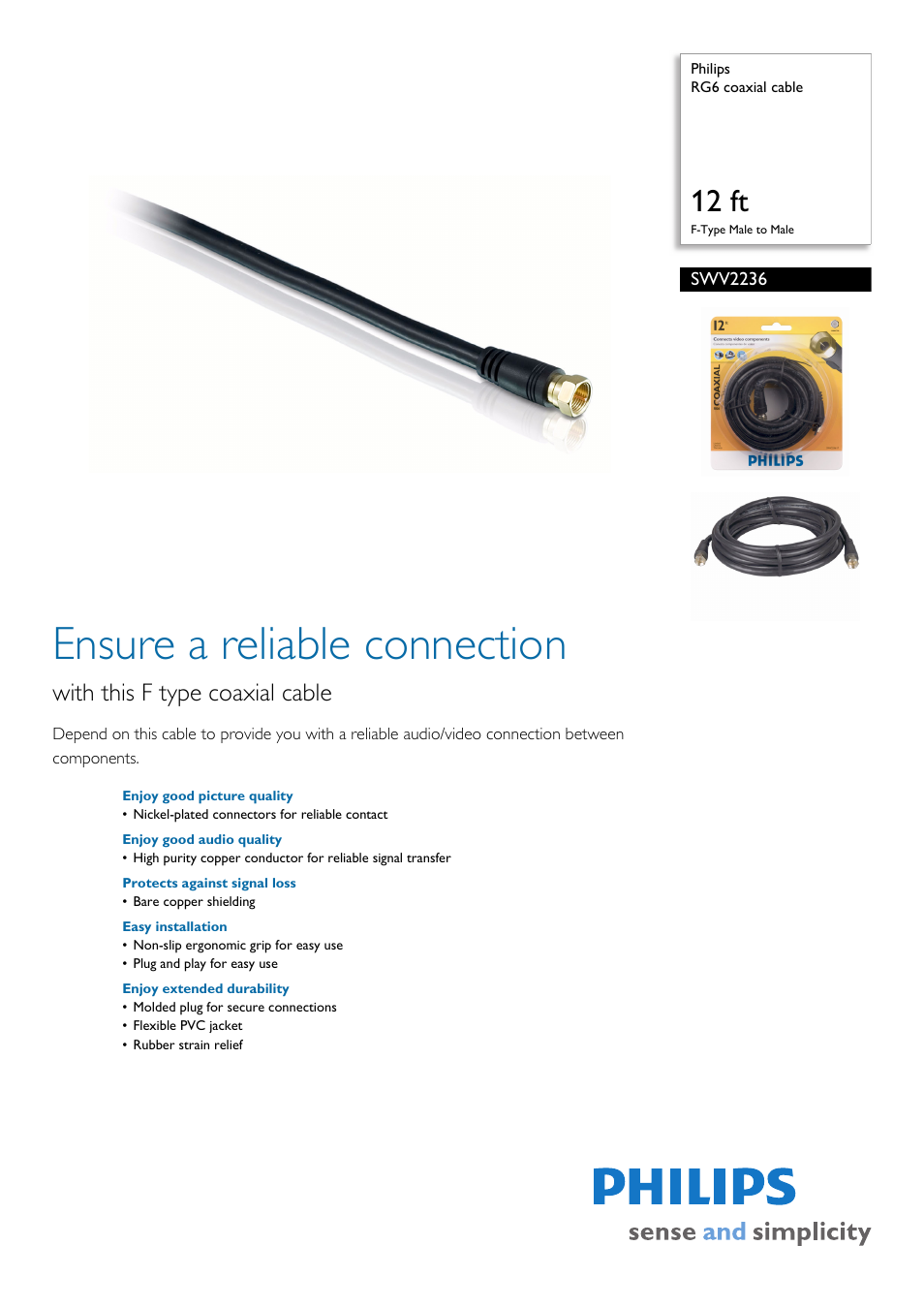Philips RG-6 User Manual | 2 pages