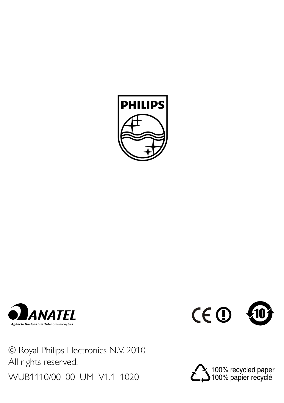 Philips WUB1110/00 User Manual | Page 12 / 12