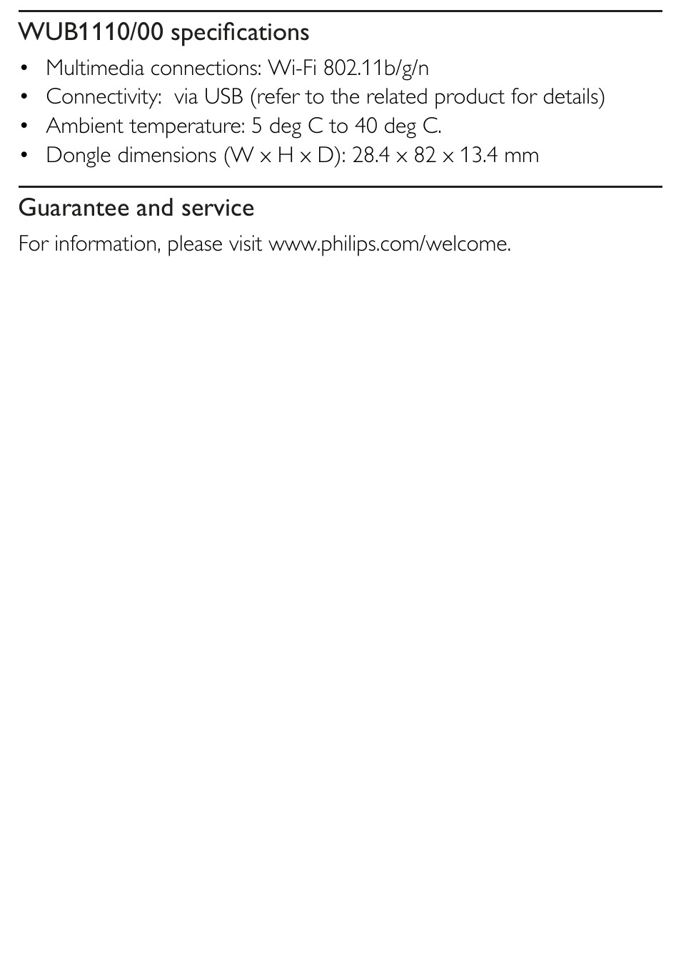 Philips WUB1110/00 User Manual | Page 4 / 12