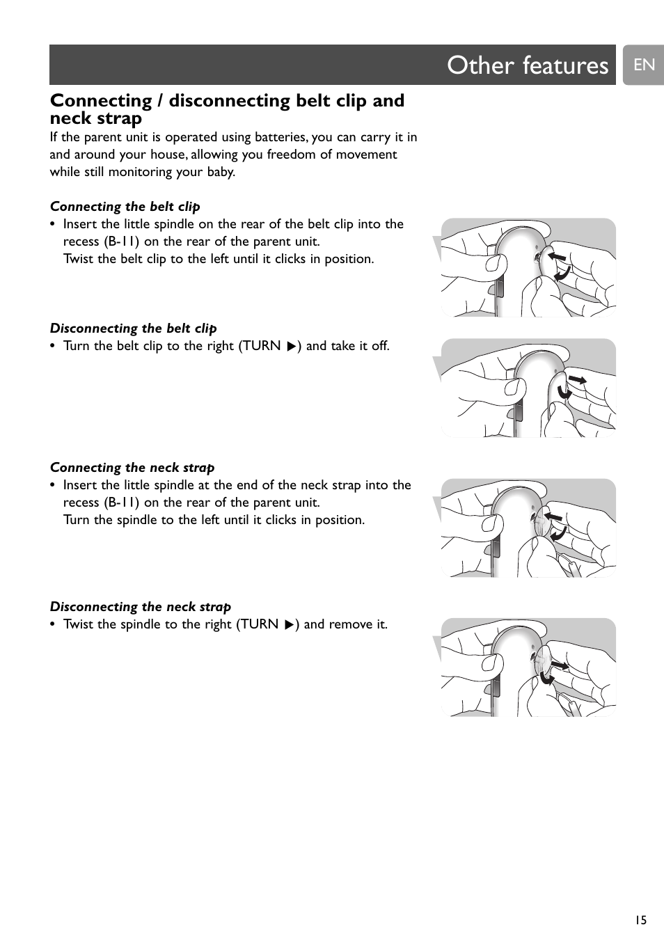 Other features | Philips SCD589 User Manual | Page 15 / 76