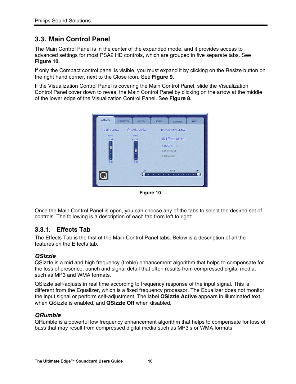 Main control panel | Philips ULTIMATE EDGE 5.1 User Manual | Page 22 / 40