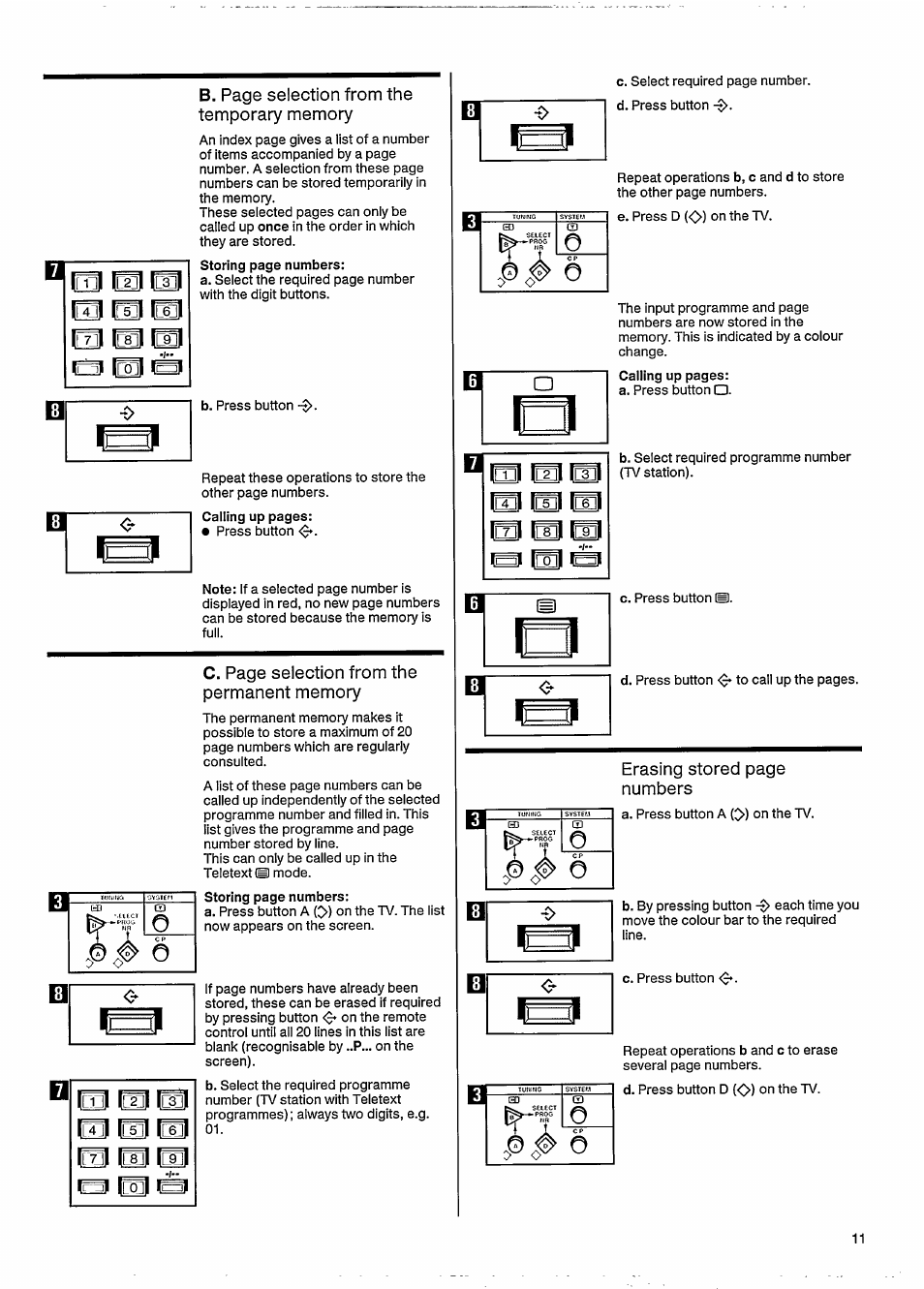 Erasing stored page numbers | Philips MATCHLINE 33CE7536 User Manual | Page 15 / 23