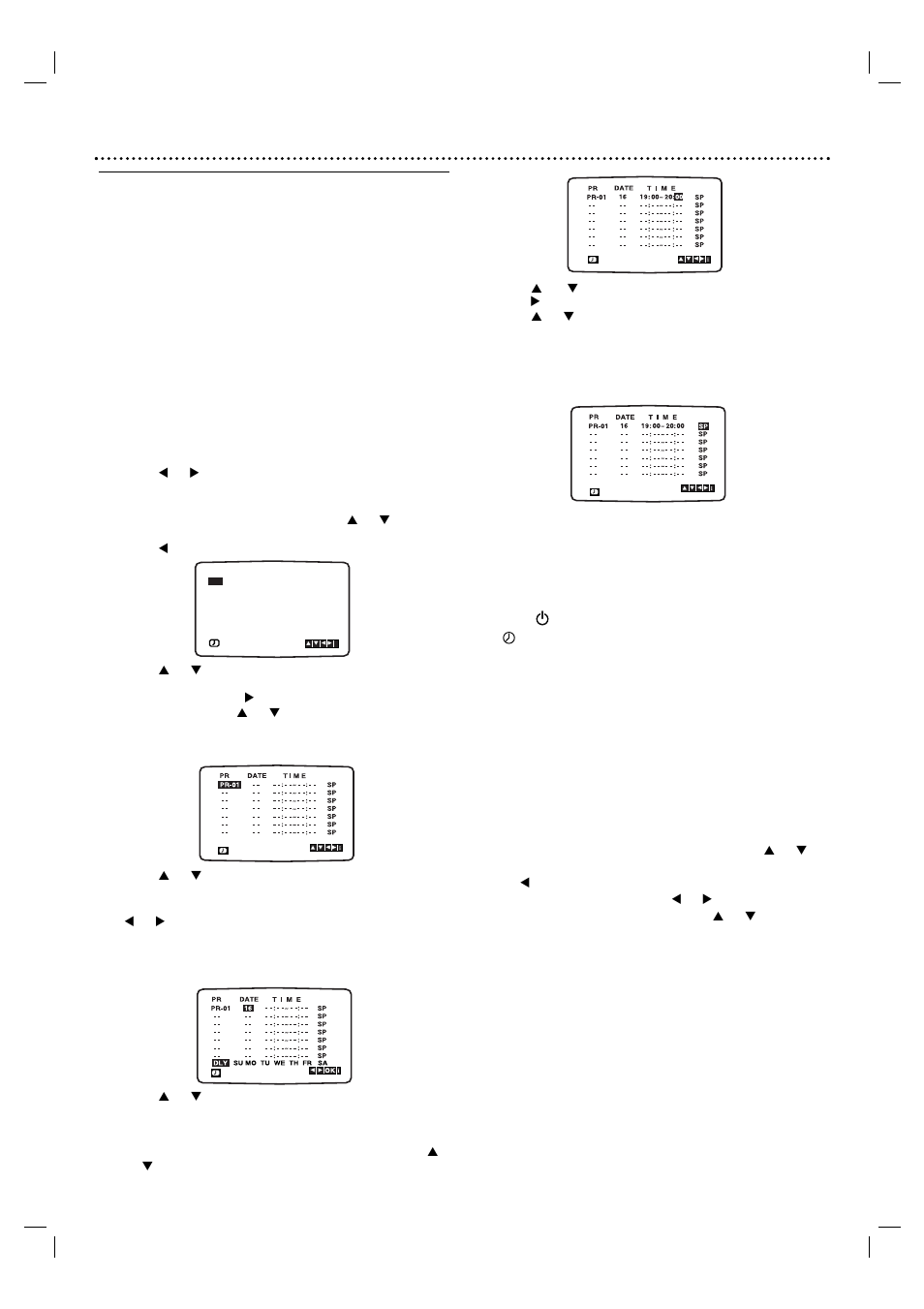Operation with tape, Timer recording using on screen display | Philips 3834RV0038L User Manual | Page 24 / 41