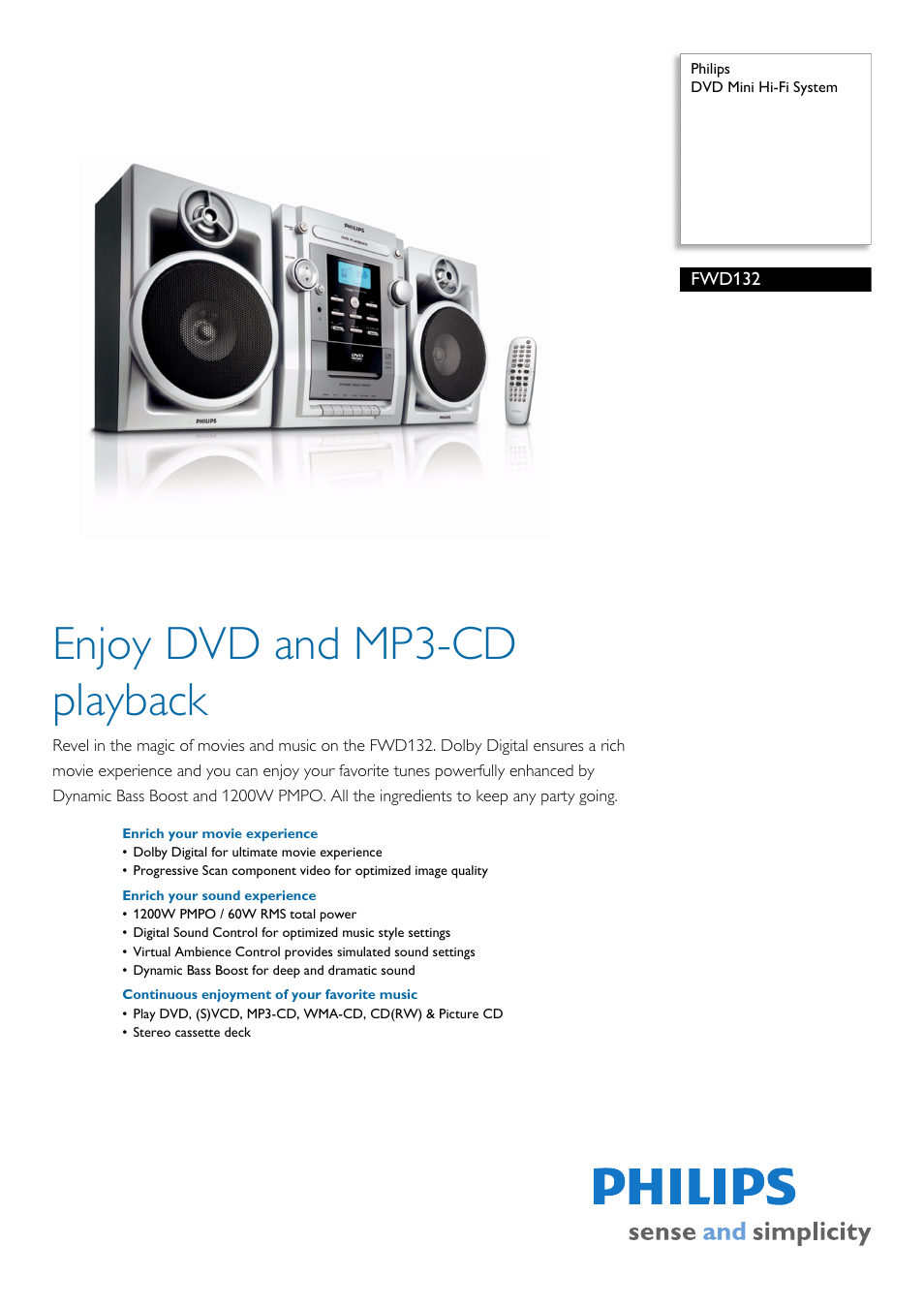 Philips FWD132 User Manual | 3 pages