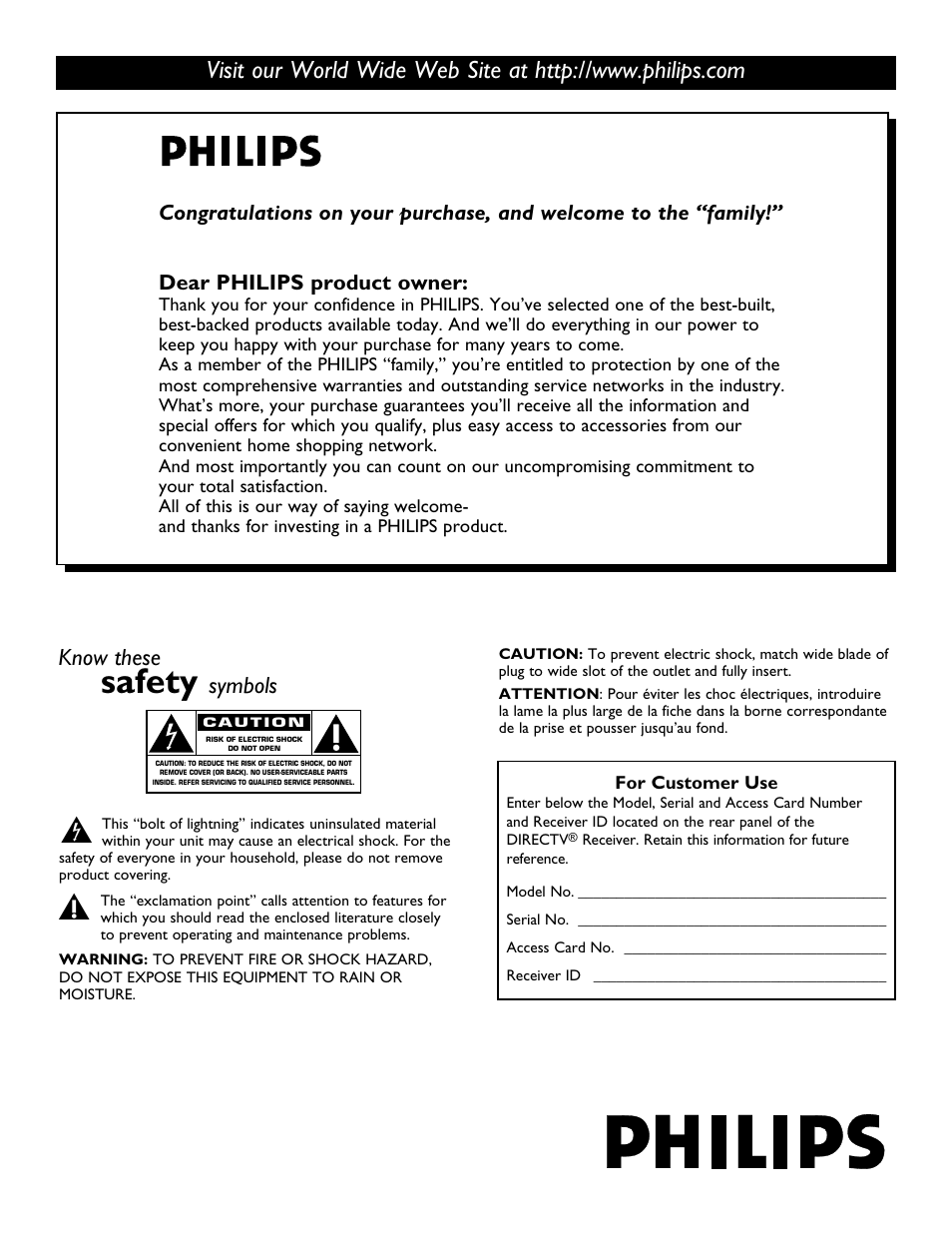 Safety, Know these, Symbols | Philips DSX 5500 User Manual | Page 2 / 36