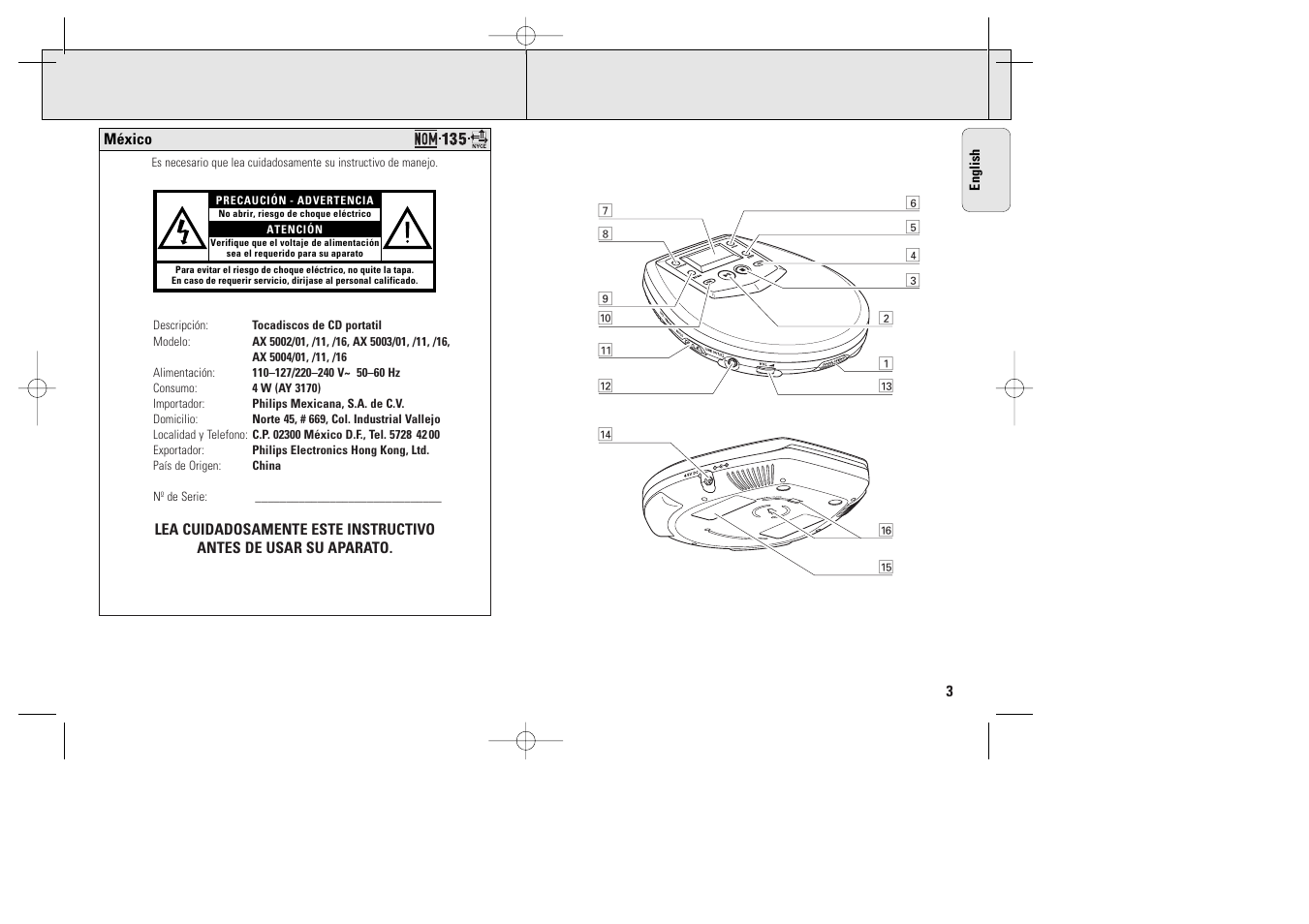 Philips AX5002 User Manual | Page 3 / 12