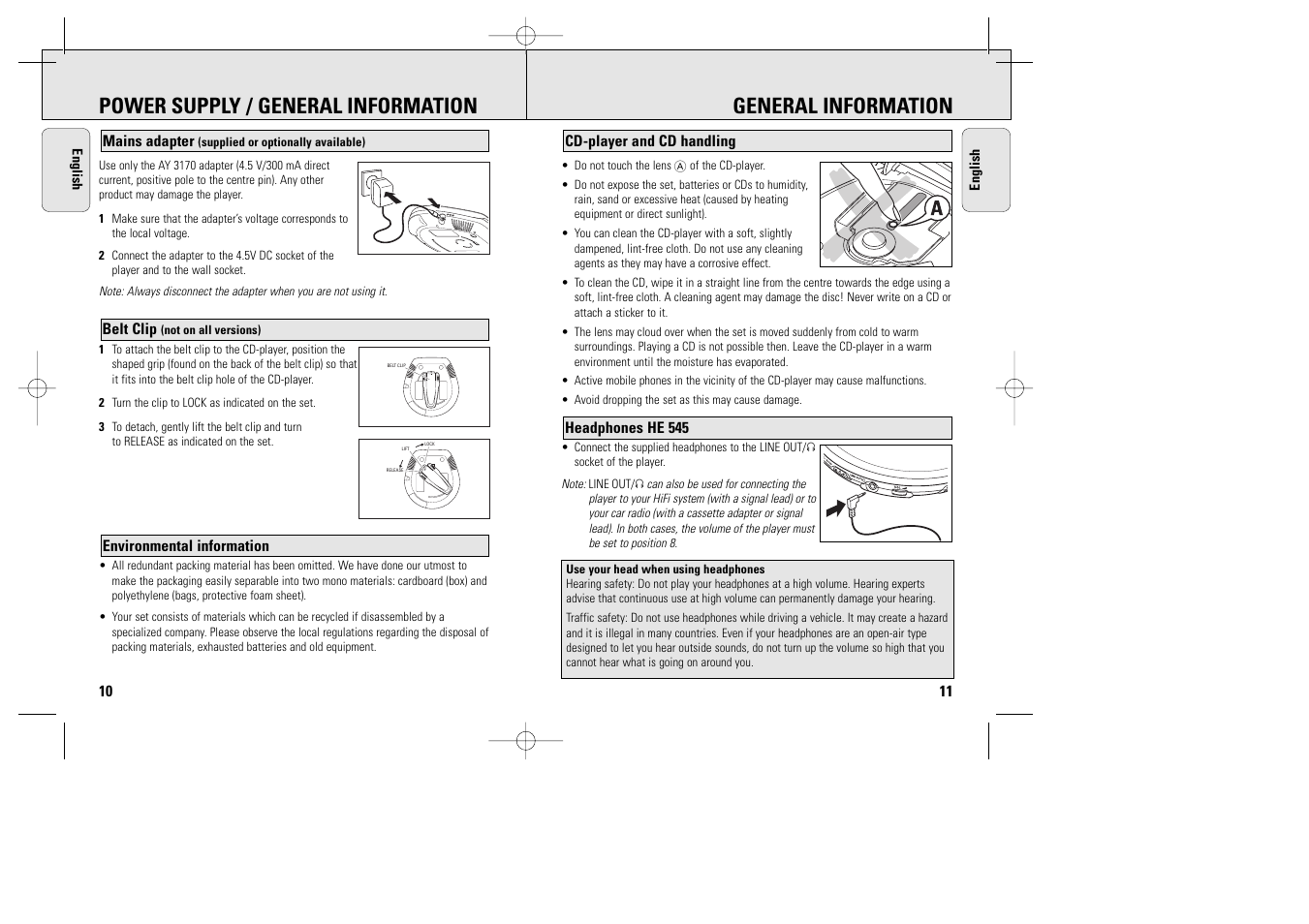 General information, Power supply / general information, 5v dc | Philips AX5002 User Manual | Page 7 / 12