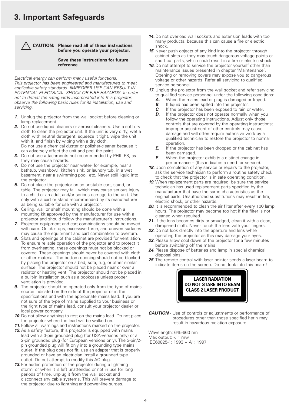 Important safeguards | Philips cBright 2 Series User Manual | Page 4 / 23