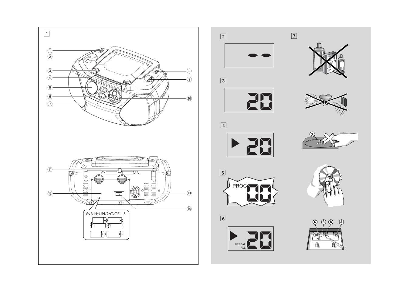 Philips AZ1017 User Manual | Page 2 / 6