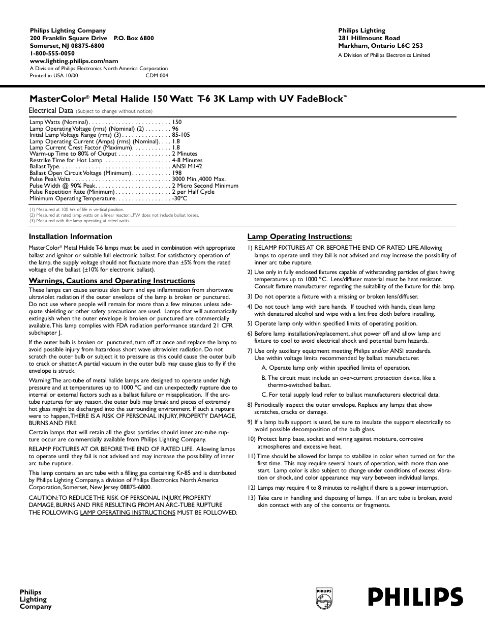 Mastercolor | Philips MasterColor 232728 User Manual | Page 2 / 2