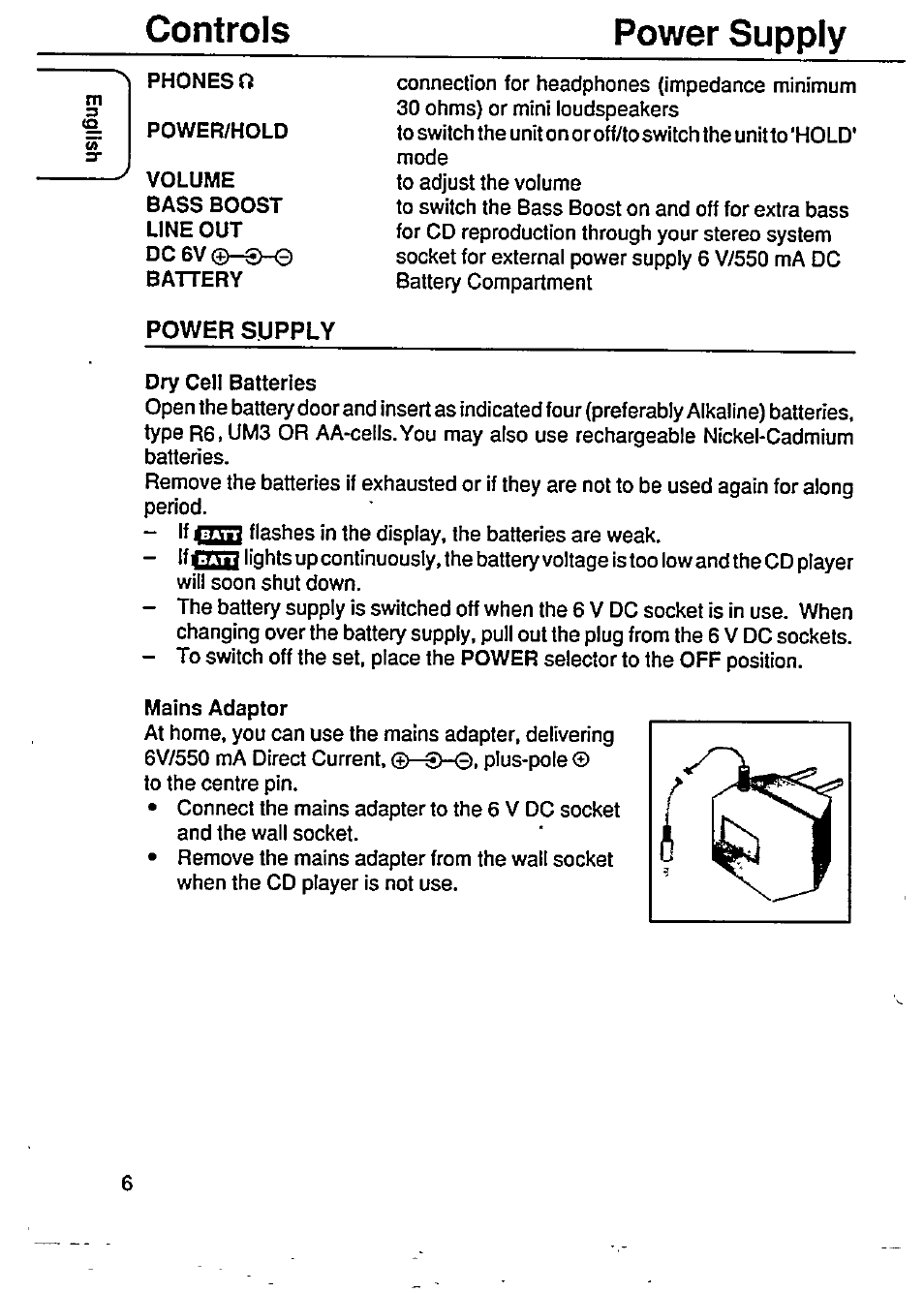 Controls power supply | Philips RD5050/18 User Manual | Page 6 / 13