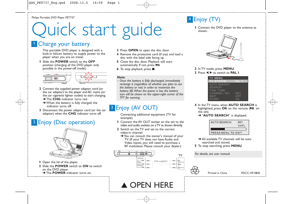 Philips PET737/58 User Manual | 1 page