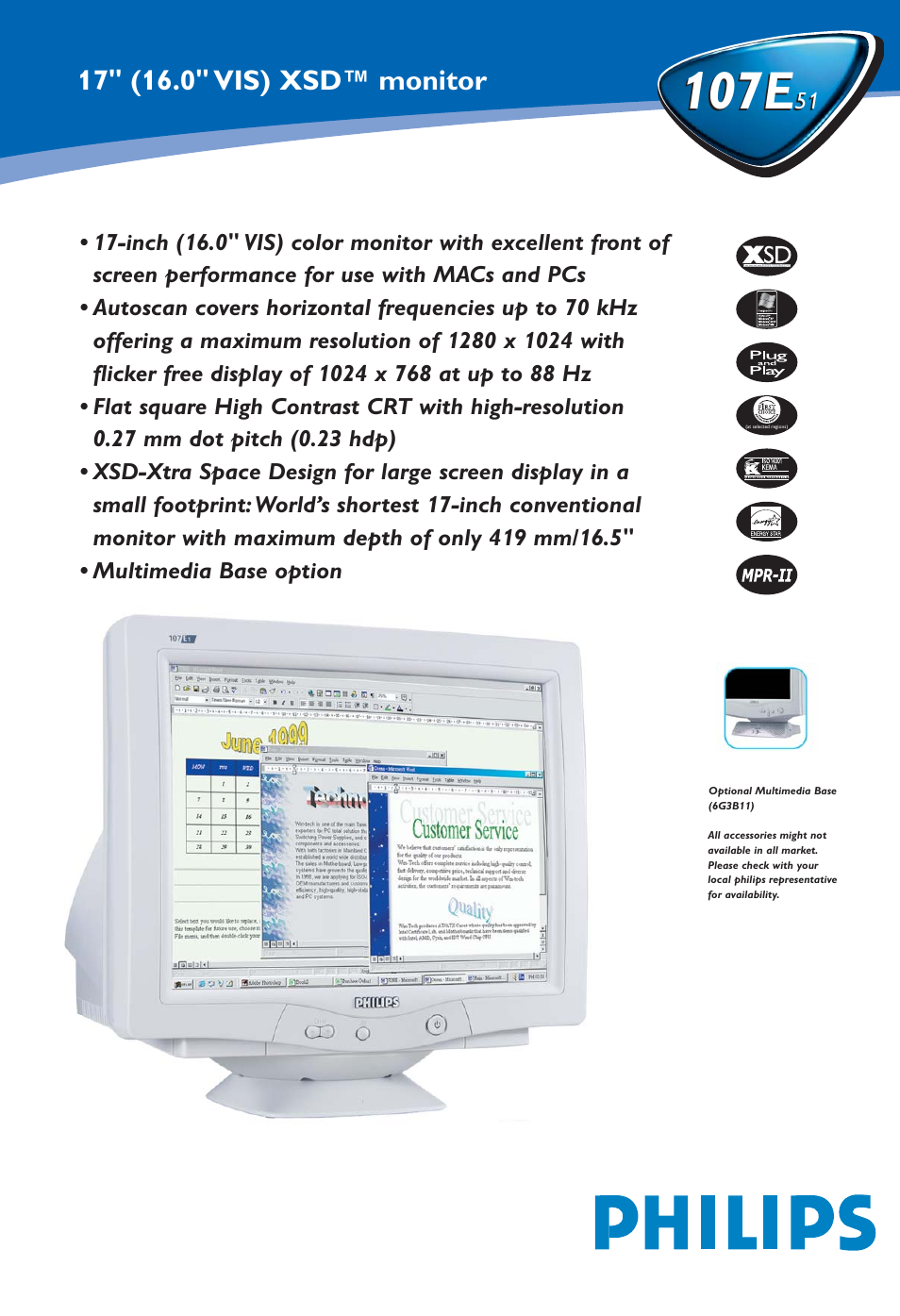 Philips 107E51 User Manual | 2 pages