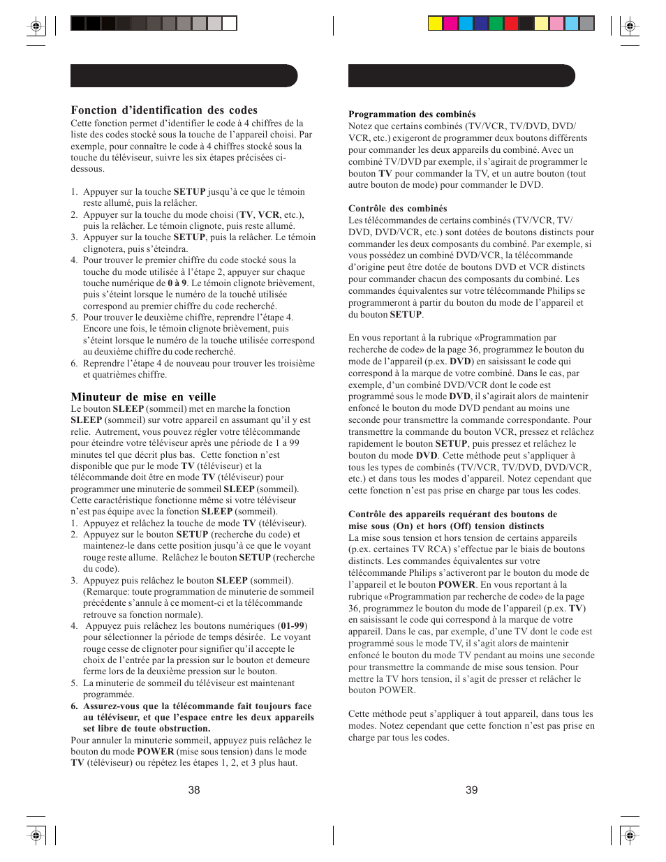 Configuration (suite) | Philips SRU2103S/27 User Manual | Page 20 / 23