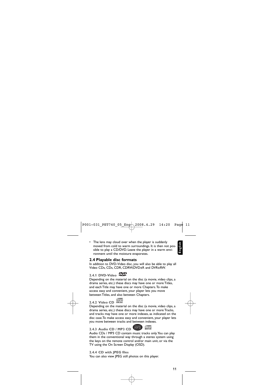 Philips PET740/05 User Manual | Page 11 / 32