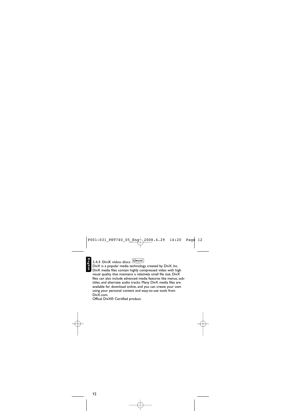 Philips PET740/05 User Manual | Page 12 / 32