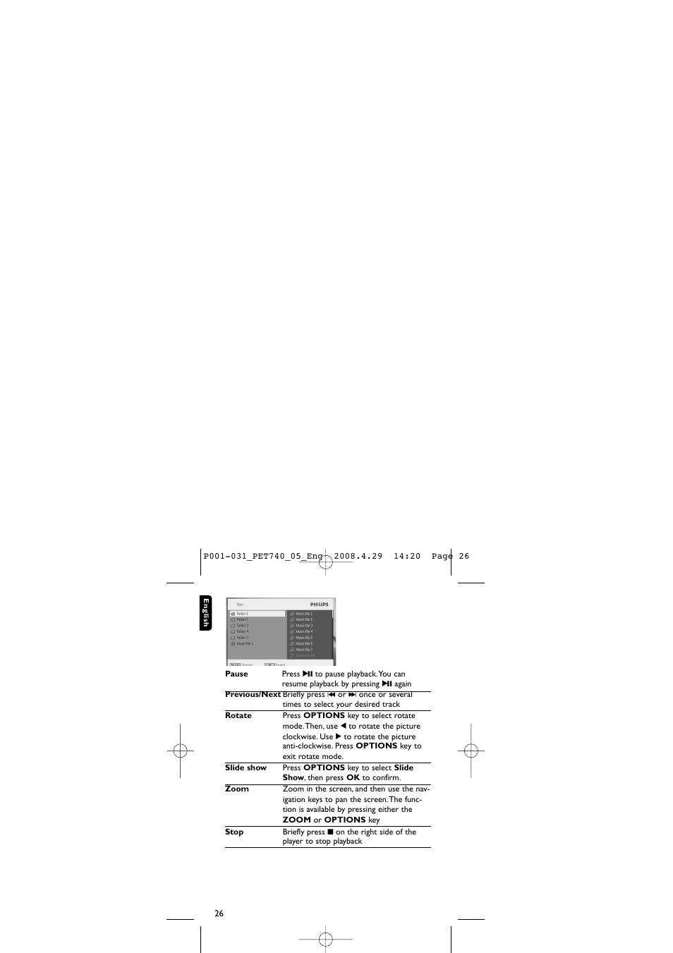 Philips PET740/05 User Manual | Page 26 / 32