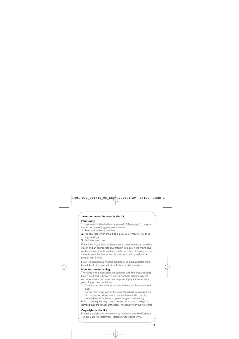 Philips PET740/05 User Manual | Page 3 / 32