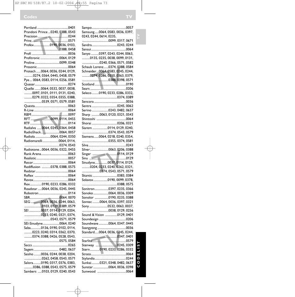 Philips SBC RU 538 User Manual | Page 73 / 82