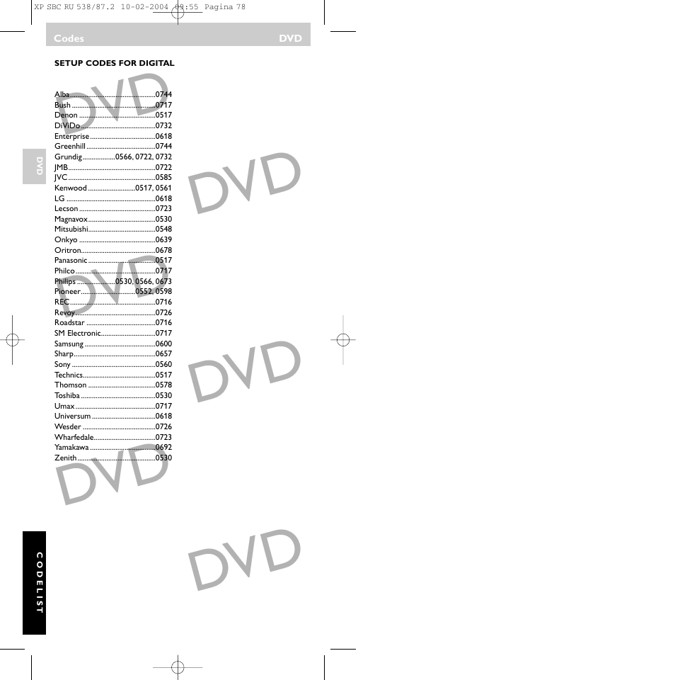 Philips SBC RU 538 User Manual | Page 78 / 82