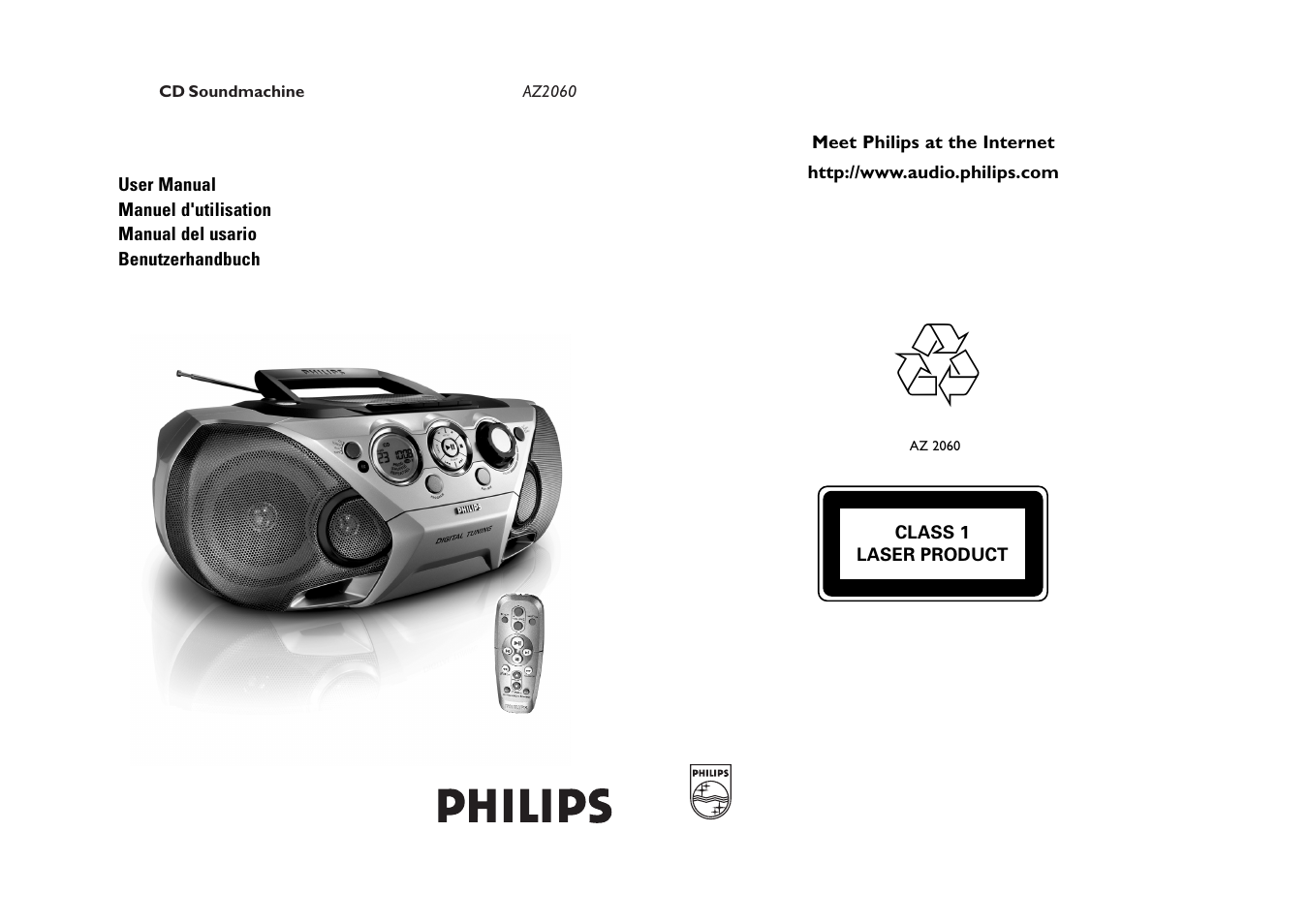 Philips CD SOUNDMACHINE AZ2060 User Manual | 6 pages