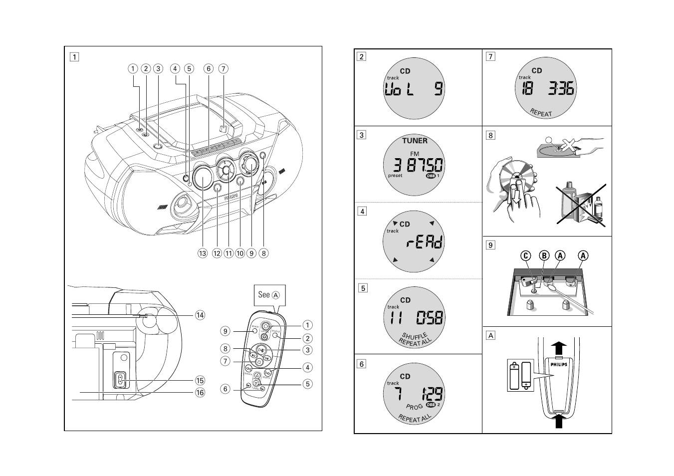 Philips CD SOUNDMACHINE AZ2060 User Manual | Page 2 / 6