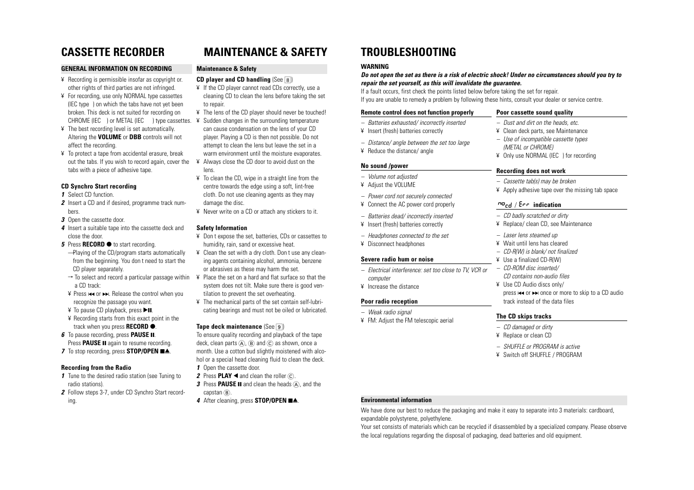 Philips CD SOUNDMACHINE AZ2060 User Manual | Page 5 / 6