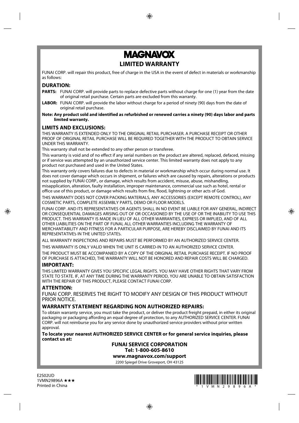 Limited warranty | Philips MDR515H / F7 User Manual | Page 128 / 128