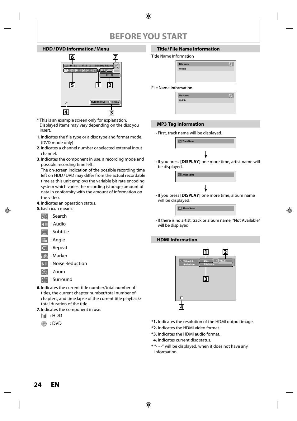 Before you start, 24 en en | Philips MDR515H / F7 User Manual | Page 24 / 128