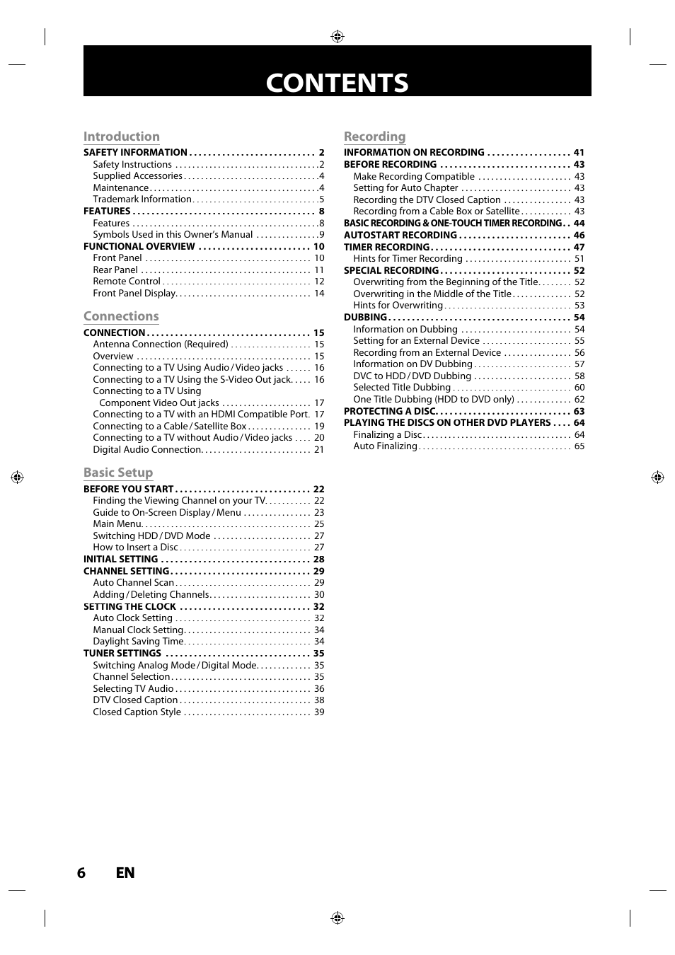 Philips MDR515H / F7 User Manual | Page 6 / 128