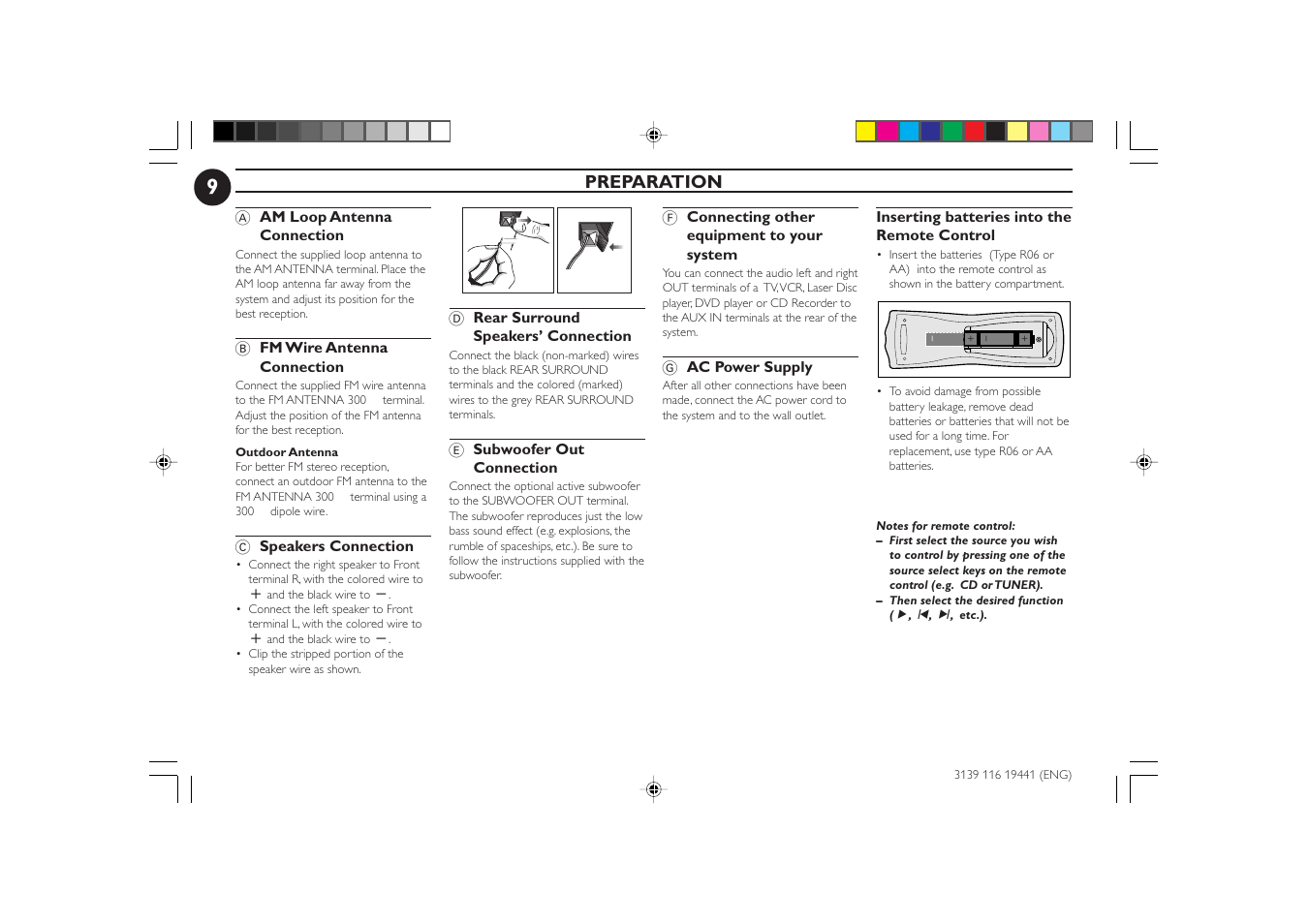 Preparation | Philips C70 User Manual | Page 9 / 28