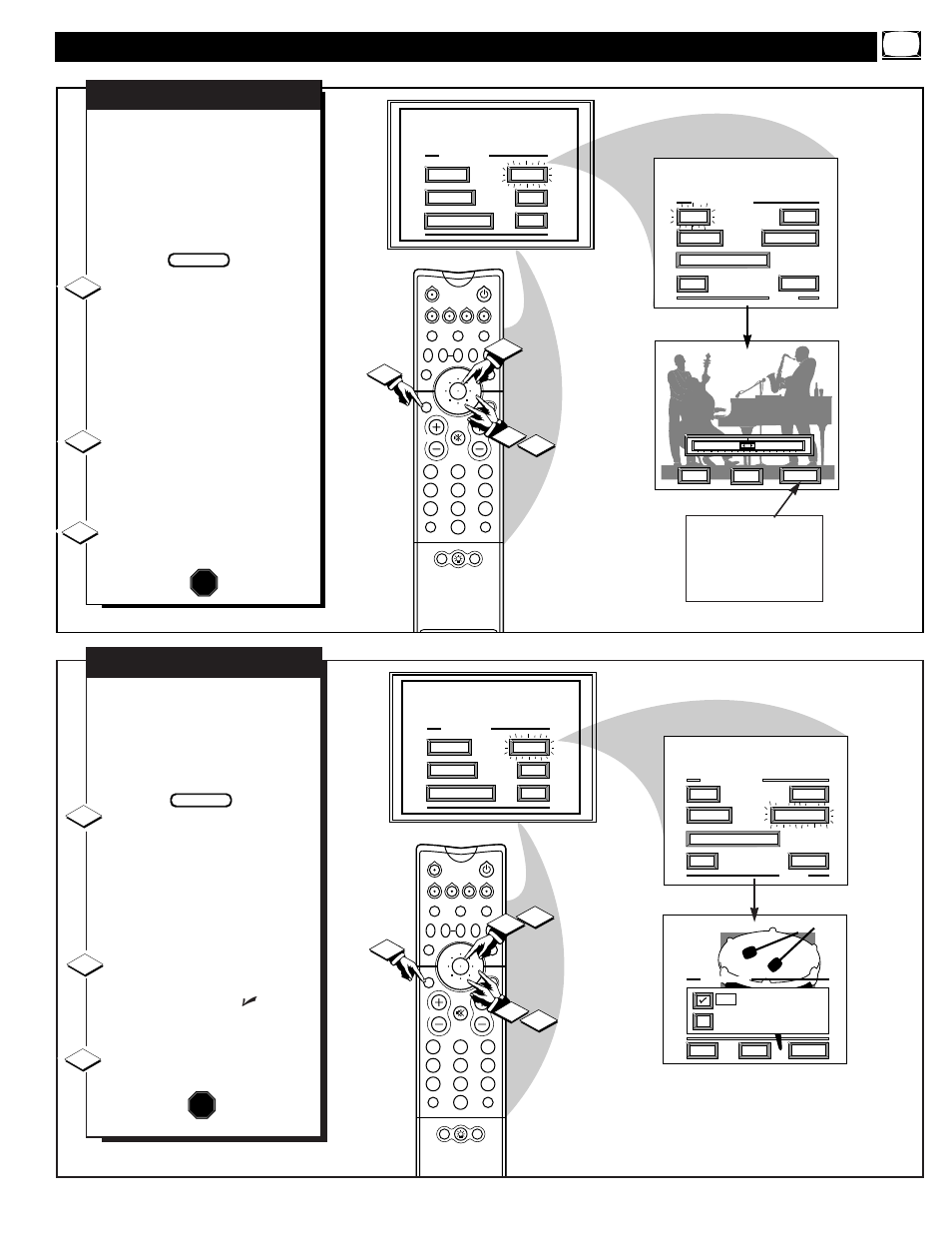 Ound, Ontrol, Djustments | Stop | Philips 60P9271 User Manual | Page 27 / 60