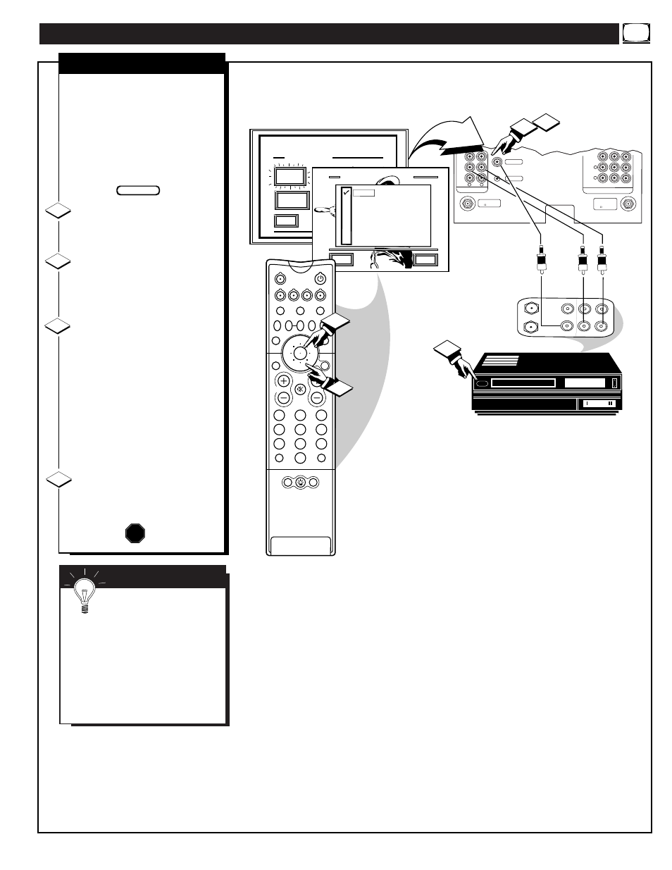 Sing the, Udio, Ideo | Utput, Acks, Continued, Audio/video outputs, Mart | Philips 60P9271 User Manual | Page 37 / 60