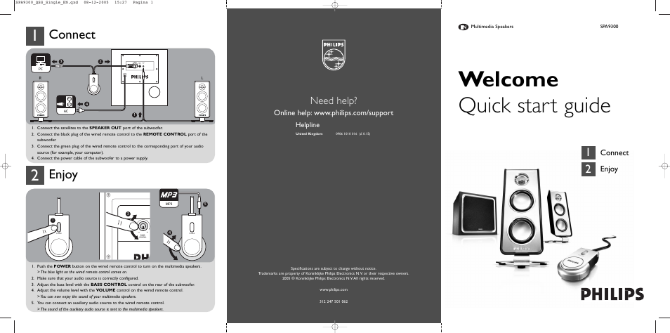 Philips SPA9300 User Manual | 2 pages
