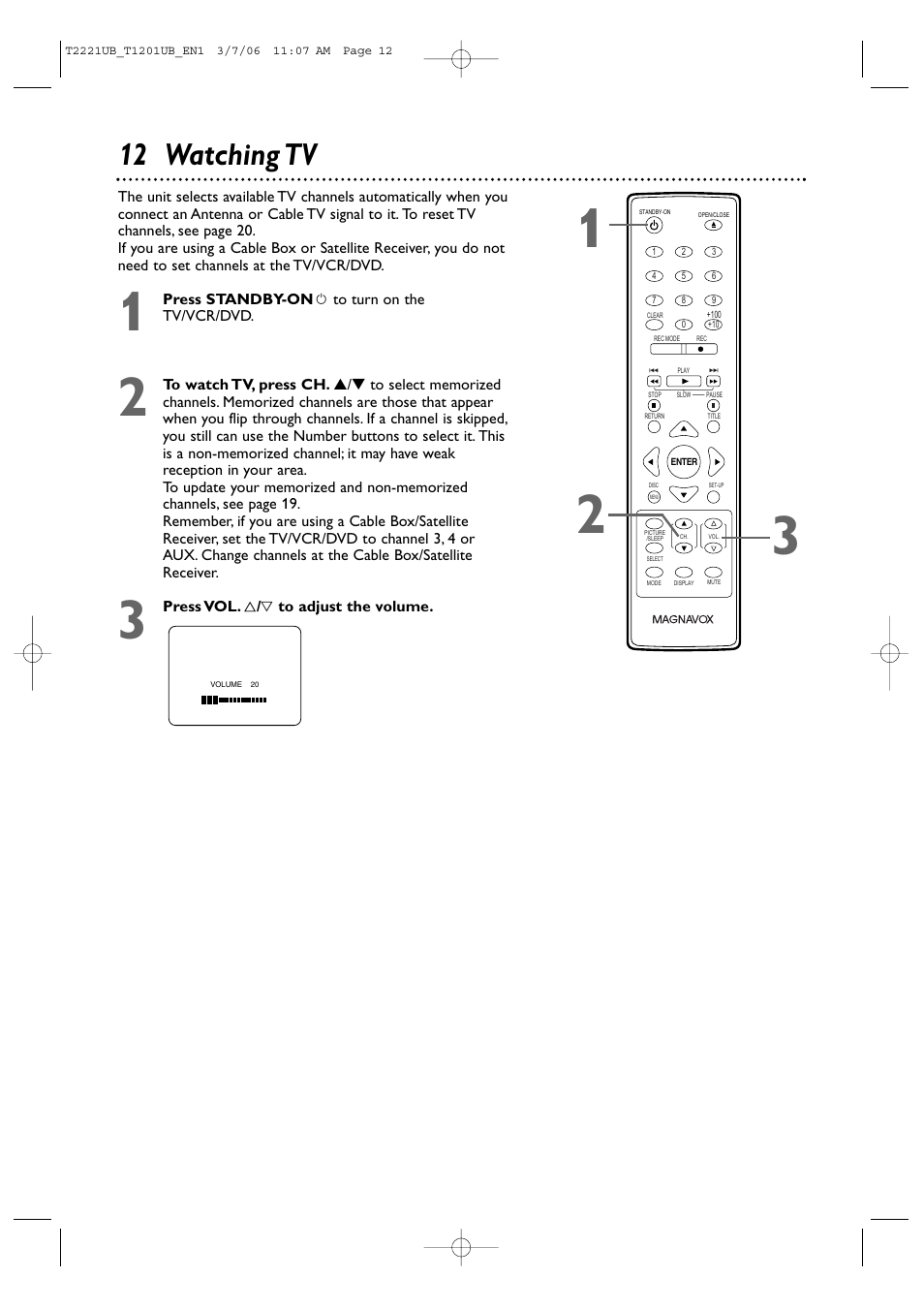 12 watching tv | Philips 24MC4306 User Manual | Page 12 / 84