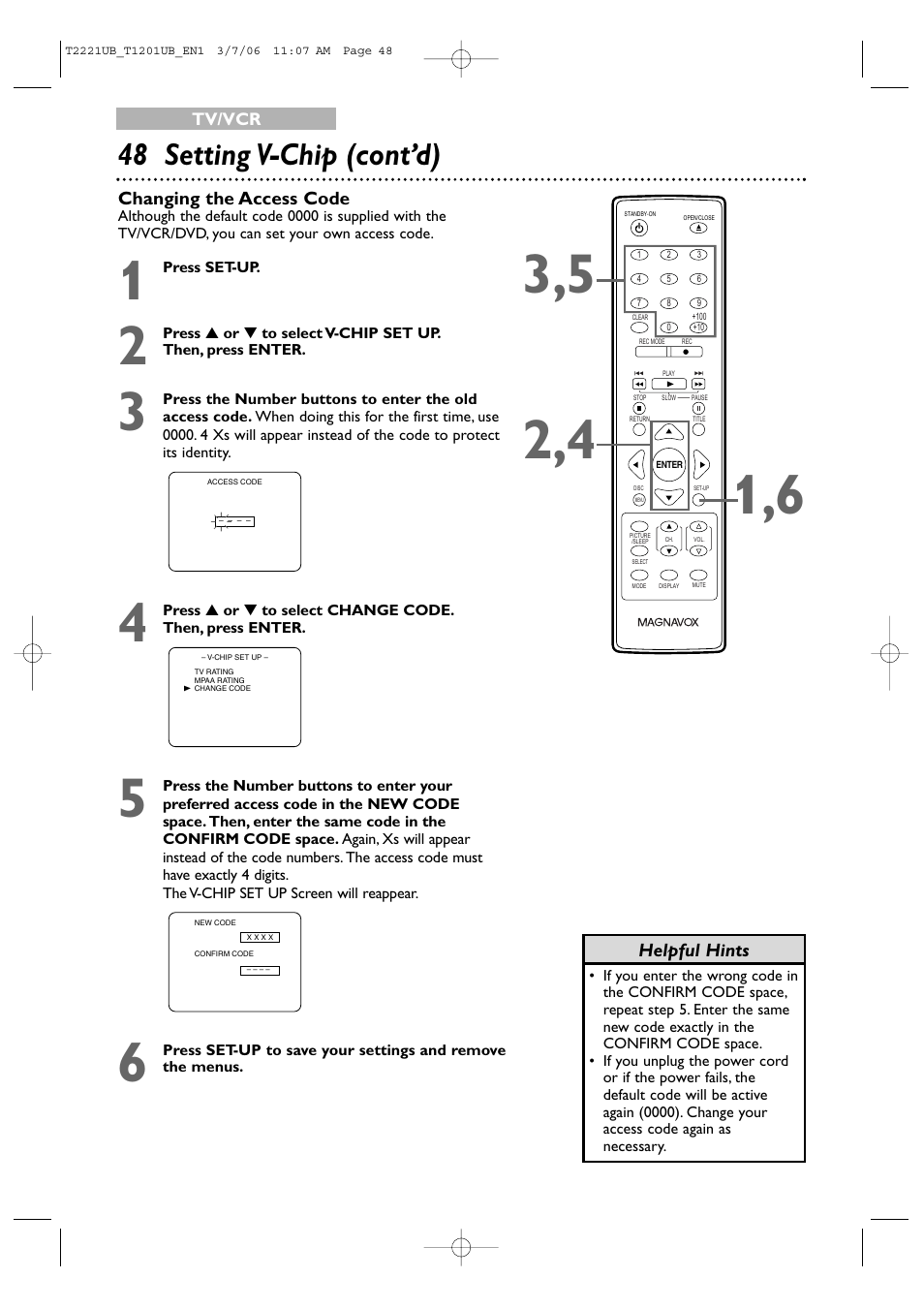 48 setting v-chip (cont’d) | Philips 24MC4306 User Manual | Page 48 / 84