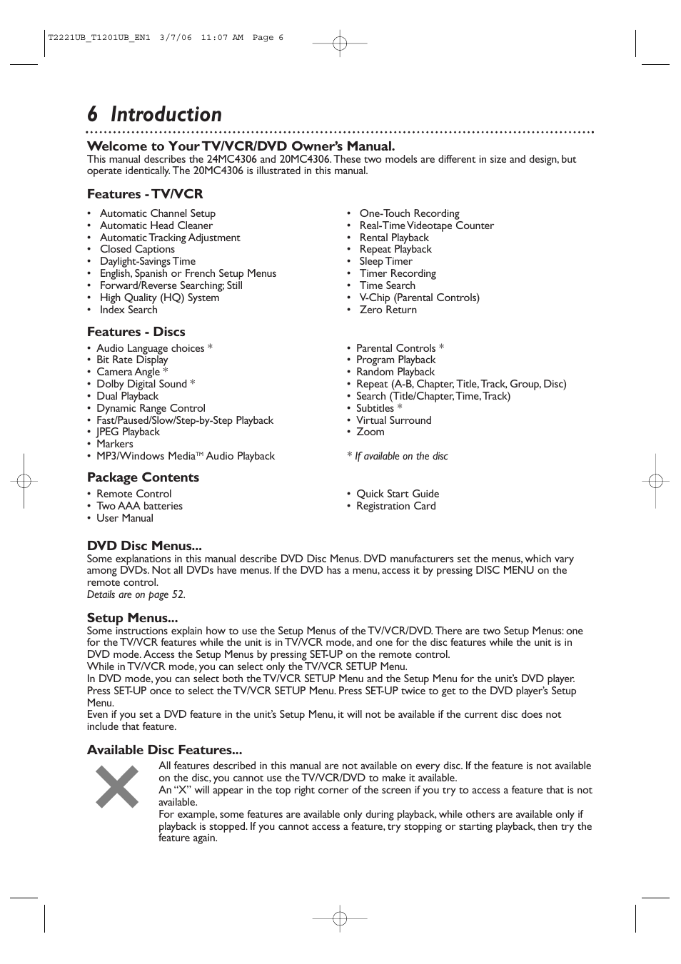 6 introduction | Philips 24MC4306 User Manual | Page 6 / 84