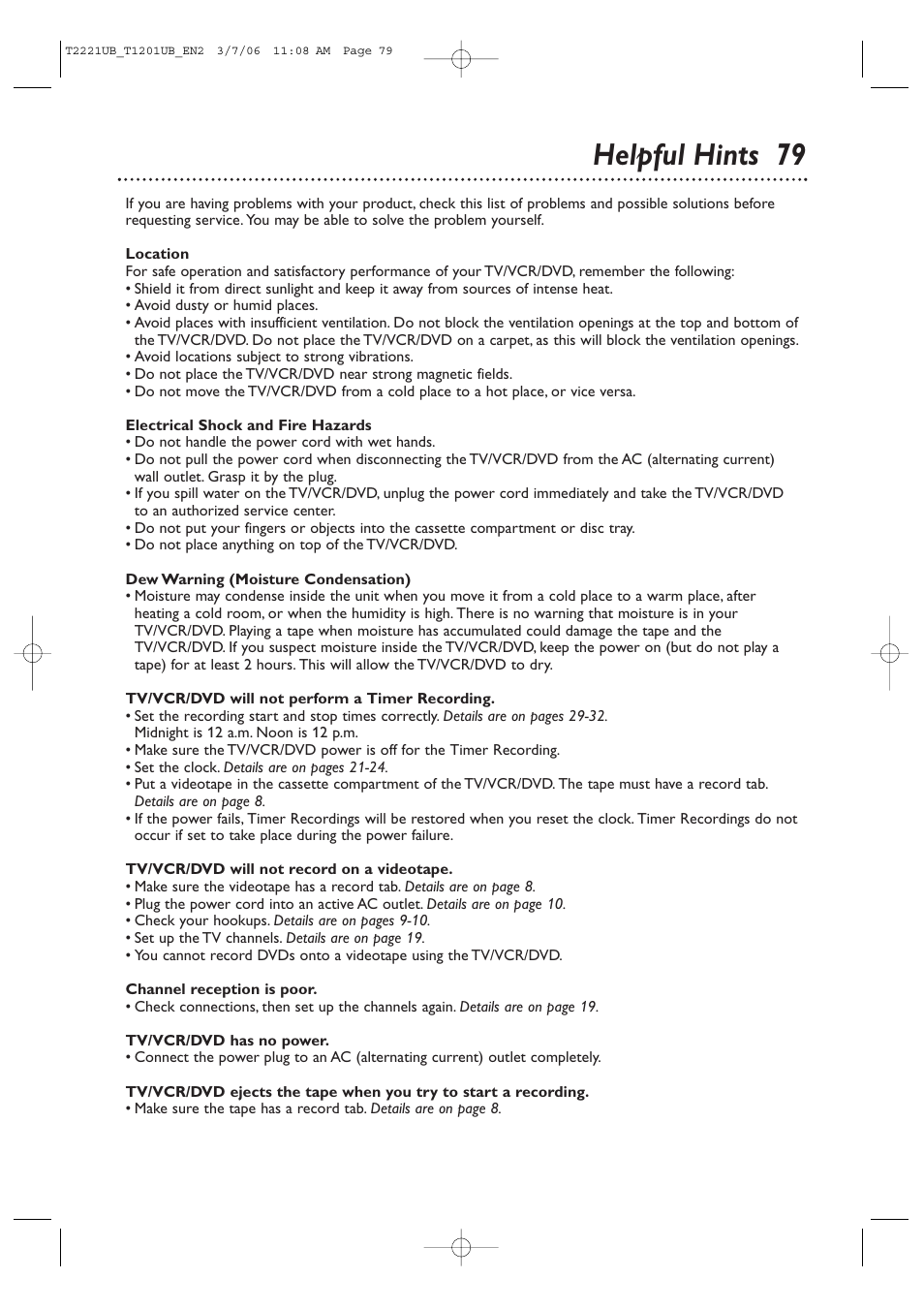 Helpful hints 79 | Philips 24MC4306 User Manual | Page 79 / 84