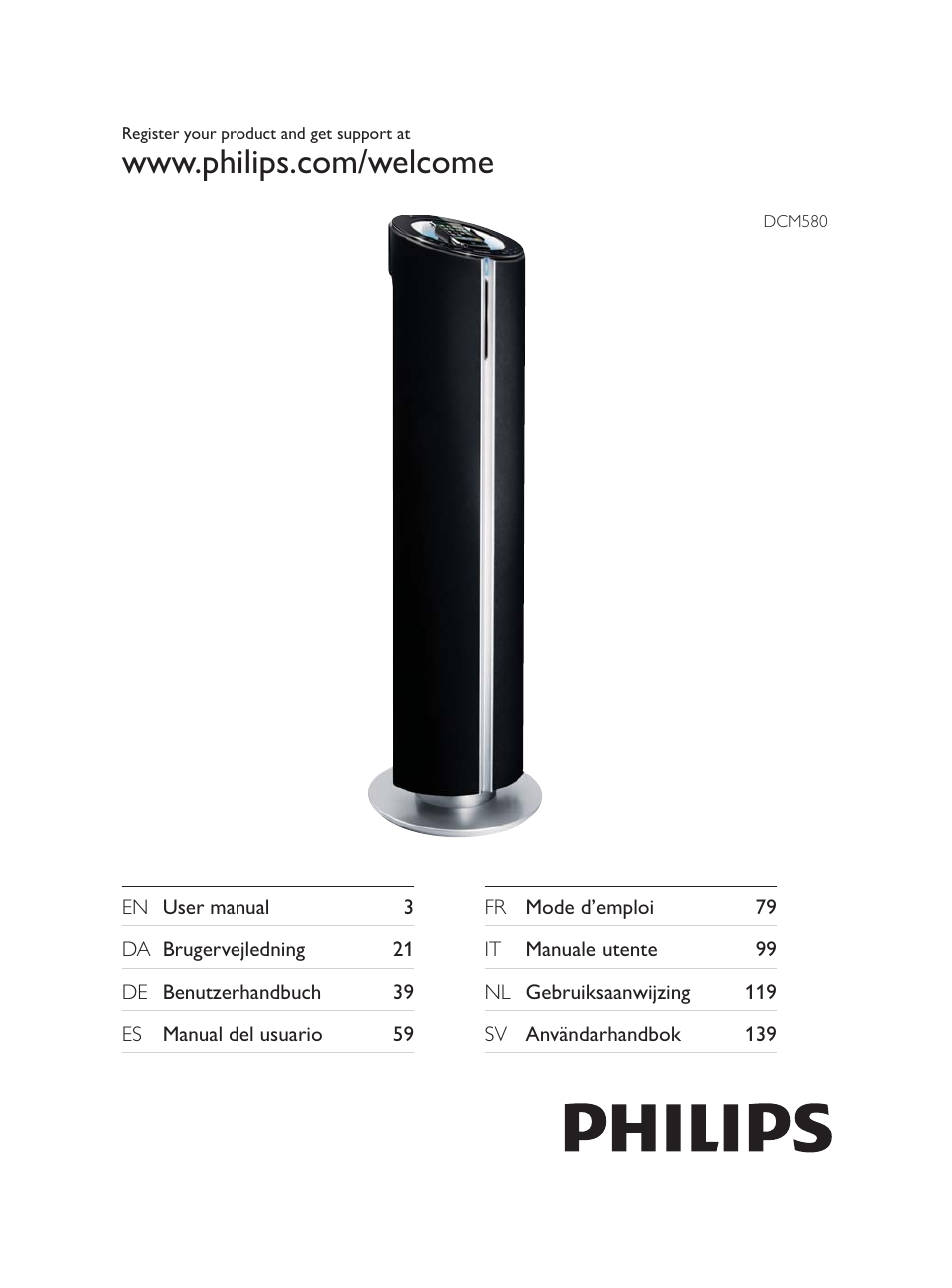 Philips DCM580 User Manual | 20 pages