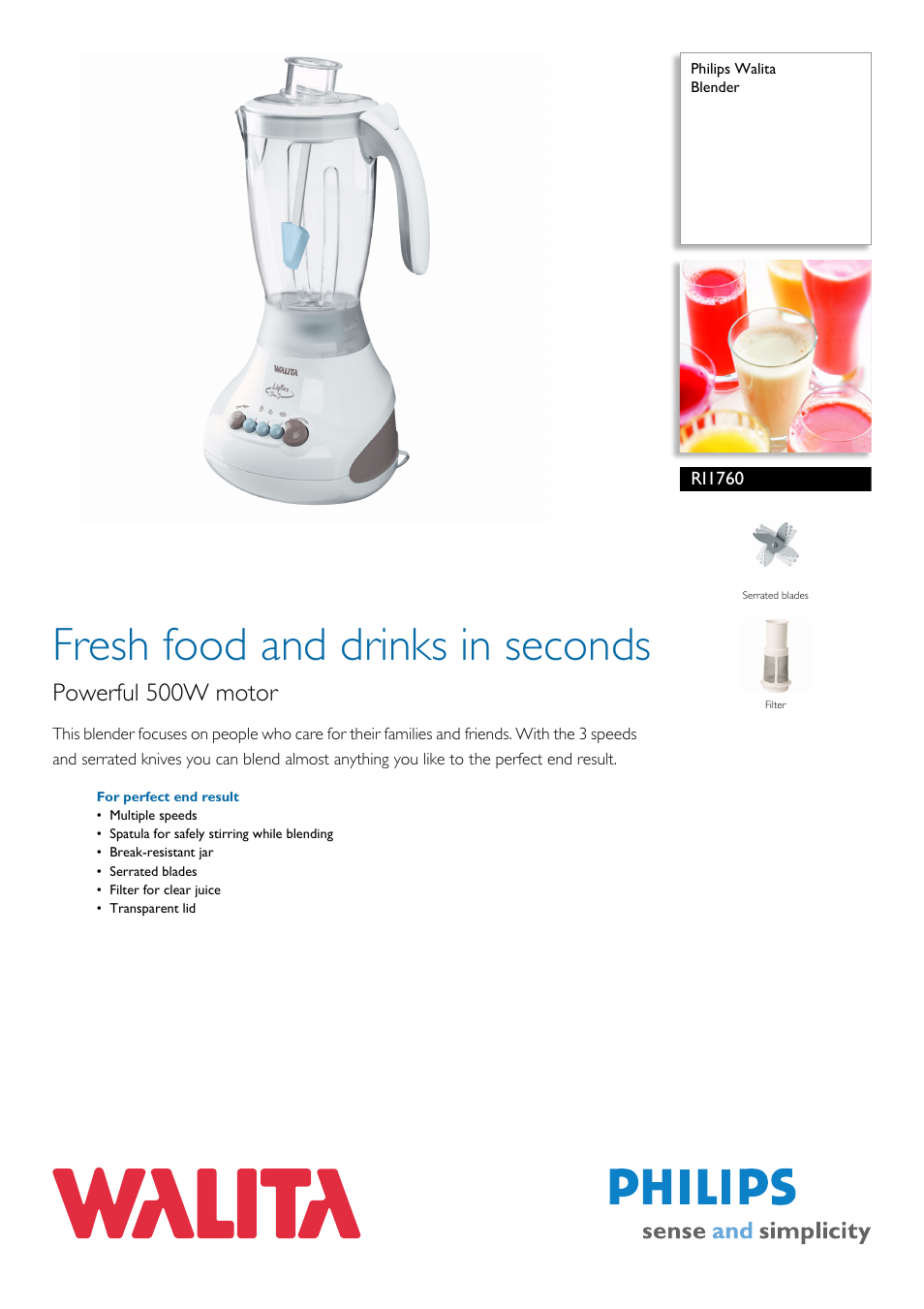 Philips RI1760 User Manual | 2 pages