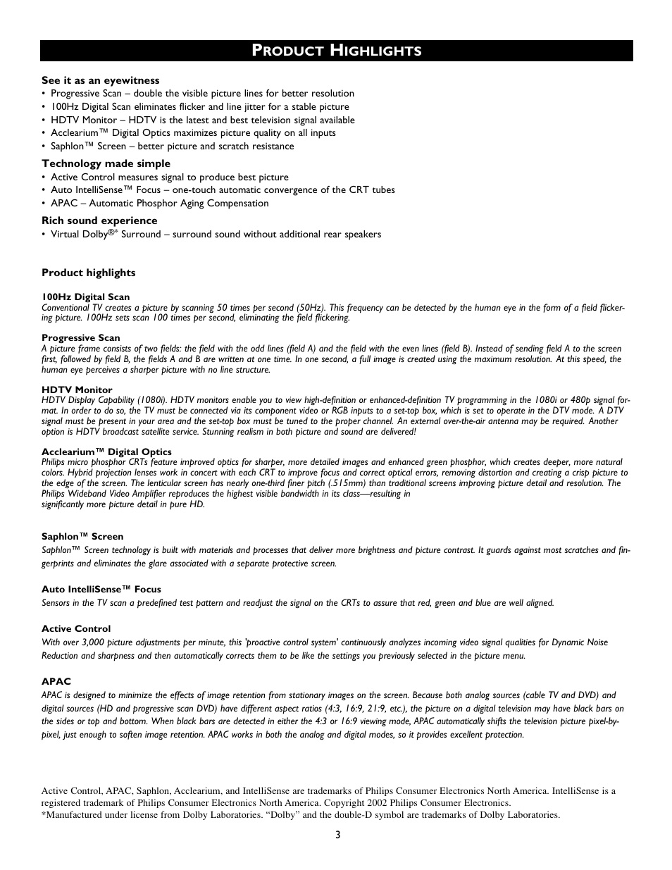 Philips 55PP8745 User Manual | Page 3 / 44