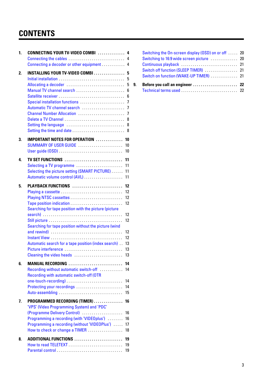 Philips TV-Video Combi 14PV320/05 User Manual | 24 pages